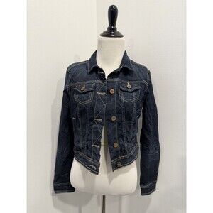Arizona Jean Co Denim Jacket Dark Wash Jean Jacket Size Small